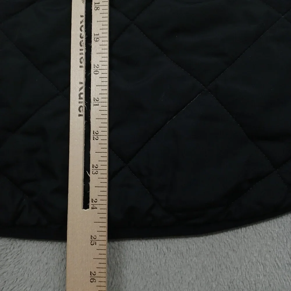 J Crew Vest Womens Large Black‎ Quilted Pockets Full Zip Casual Preppy